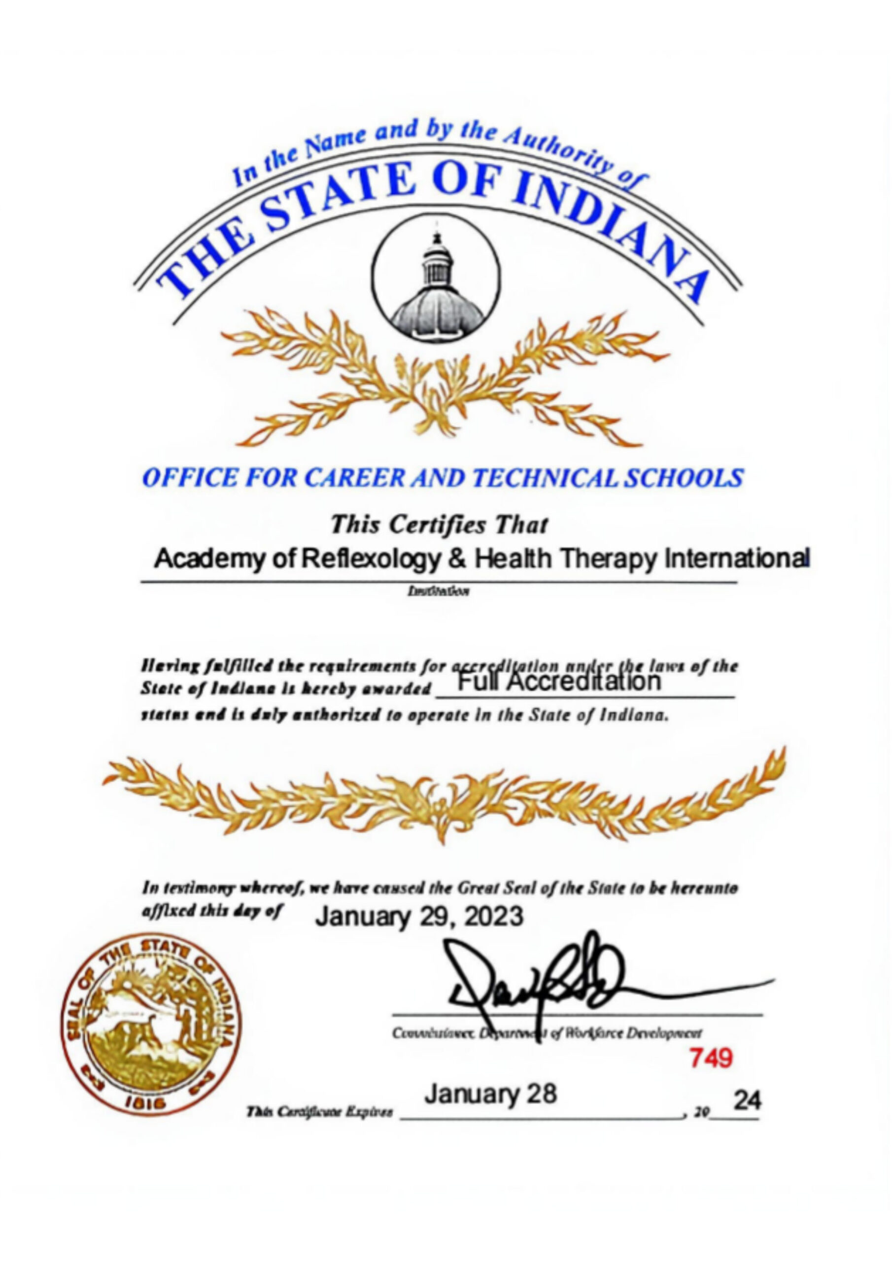 2023 Certificate